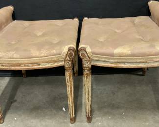 Pair Antique Upholstered Tabouret / Stools
