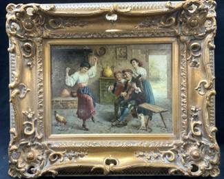 Signed Dick Benedickt Style Oil Painting
