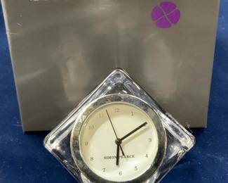 Simon Pearce Sgn Glass Cube Clock in Org Box USA
