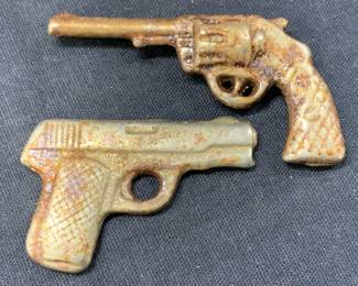 2 Vintage Miniature Metal Guns
