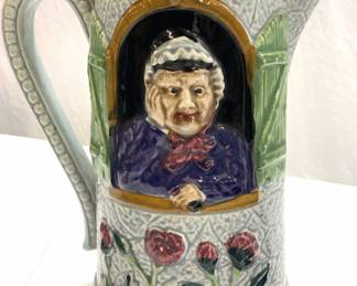 Vintage Majolica Porcelain Pitcher, Germany
