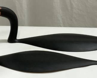 NW Near Pr Hand Crafted Wooden Swan Figures
