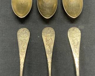 Set 6 Antique Sterling Silver Spoons

