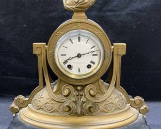 Vintage Seth Thomas Gilt Metal Neoclassical Clock
