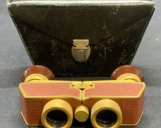 Vtg Carl Zeiss Jena Theatis Gold Tn Opera Glasses
