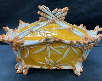 Signed Artisan Ceramic Footed Vessel
