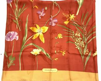 Salvatore FERRAGAMO Botanical Silk Scarf, Italy
