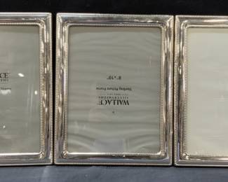 3 Wallace Sterling Silver 8 x 10 Picture Frames
