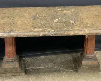 Vintage Rectangular Marble Top Coffee Table
