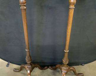 Pair Vintage Tripod Leg Wooden Pedestals

