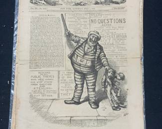 1876 Harpers Weekly Antq Illustr Political Magazine
