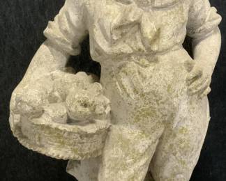Vintage Cement Male Child Figure Garden Statuary
