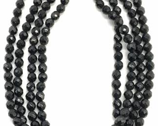 Vintage Black & Red Crystal Beaded Necklace
