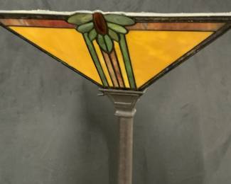 Vintage Slag Glass Standing Floor Lamp
