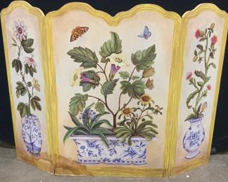 Susan Welsh, 1996 Wooden Floral Fireplace Screen
