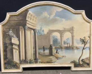 Antique Italian Painting On Canvas
