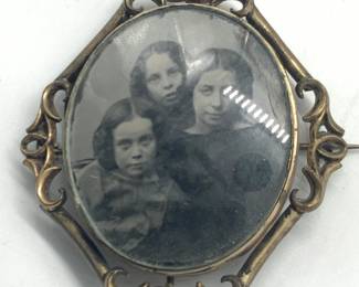 Antique Sterling Victorian Memorial Brooch W Hair
