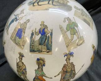 Victorian Potichomania Blown Glass Ball
