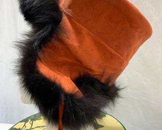 Lenore Marshall New York Fox Fur Suede Hat, Box

