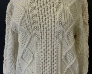 MANRICO Thick Cable Knit Cashmere Sweater, Italy
