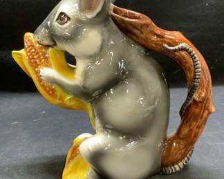Vintage Ceramic Majolica Mouse Pitcher, Italy
