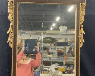 Antique Roman Gilt Paw & Claw Footed Mirror 5ft4in
