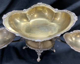 MOTTAHEDAH Sgn 3 Pc Brass Table Epergne, Portugal

