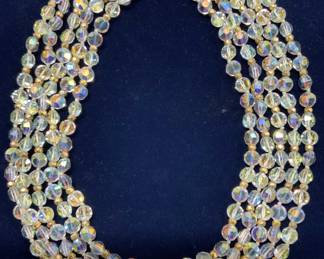Aurora Borealis Multi Strand Beaded Choker
