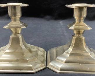 Pr Vtg Stamped 830 Silver Candle Sticks

