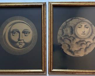 2 Piero Fornasetti Sole & Luna Silk Screen Prints In Gilded Frames
Lot #: 14
