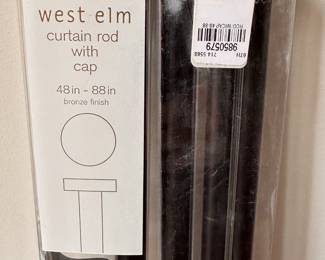 2 New In Box West Elm Curtain Rods With Caps, Bronze Finish, Adjustable 48 To 88 Inches
Lot #: 183