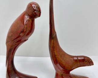 2 Enameled Metal Bird Statuettes, India
Lot #: 89