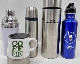 LL Bean Thermos, Travel Coffee Mug & Other Water Bottles & Coffee Bottles
Lot #: 221