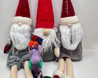 3 Whimsical Stuffed Felt Santas & A Platypus
Lot #: 185