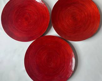 3 Large Crate & Barrel Bamboo Decorative Platters, Ready To Hang
Lot #: 175