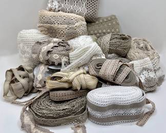 Over 20 Rolls Of Lace Trimming & Ribbon, Unused
Lot #: 149