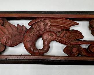 Vintage Carved Wood Bird Plaque, Ready To Hang
Lot #: 91