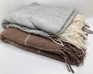 2 New Wool & Alpaca Throw Blankets, 1 With Pas-Par-Tou Boutique Tags, Larger Retailed For $250, Imported From
Lot #: 59