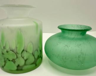 2 Vintage Polish Hand Blown Art Glass Vases
Lot #: 43