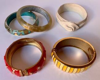5 Cuff Bracelets, One Leather, Some New
Lot #: 143