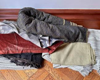 6 Large Pieces Of Upholstery Fabric & 1 Rug
Lot #: 153
