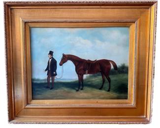 P. English Large Equestrian Oil On Canvas Painting In Gilded Frame, Signed
Lot #: 9