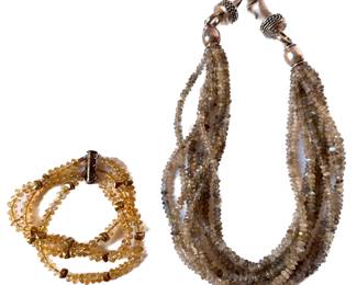 Beaded Necklace & 2 Bracelets With Sterling Silver Clasps
Lot #: 139