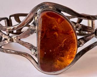 Uwe Braun Modernist Sterling Silver Bracelet With Amber
Lot #: 39