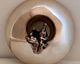 Large Uwe Braun Modernist Sterling Silver Pin Brooch
Lot #: 40