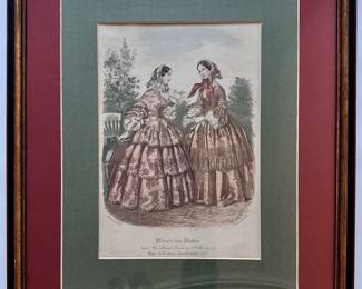 Antique Victorian Miror Des Modes Fashion Hand Colored Engraving In Gilded Frame
Lot #: 80