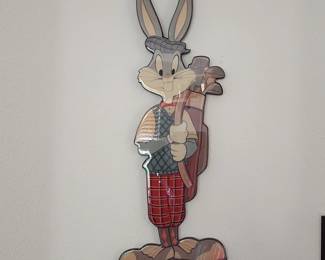 Large Bugs Bunny golfer wall plaque
