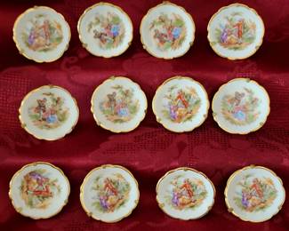 Miniature Limoges 2" plates with stands