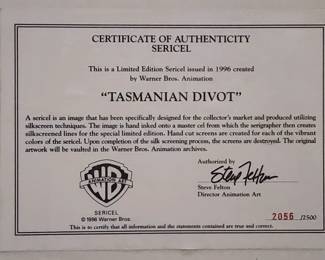 Warner Brothers Looney Tunes limited edition "Tasmanian Divot"