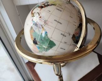 12" globe with semi-precious stones. Available for pre-sale $80